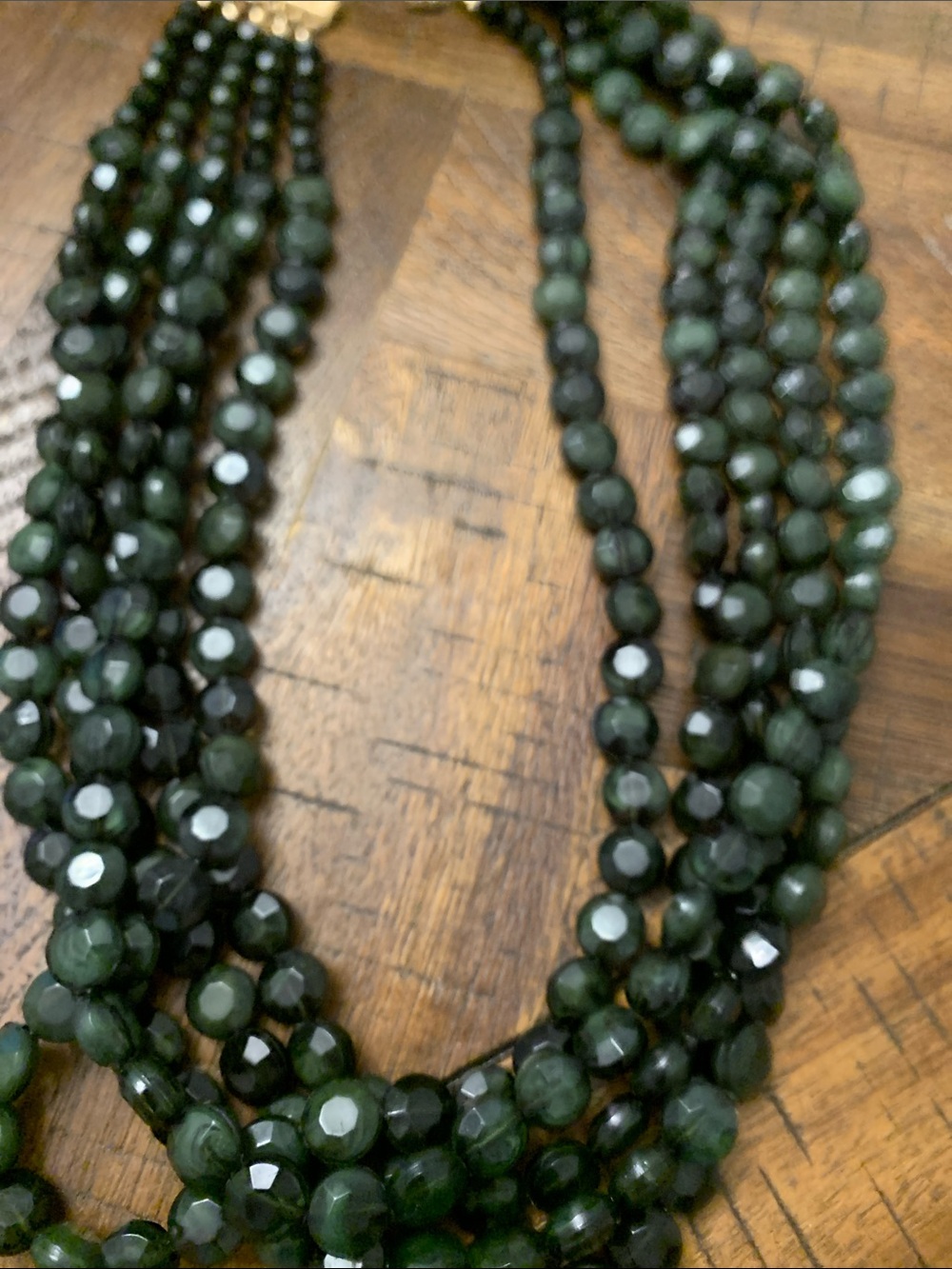 NWOT Multi- 5 Strand Olive Green Beaded Necklace - Elegant Women’s Jewelry